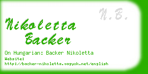 nikoletta backer business card